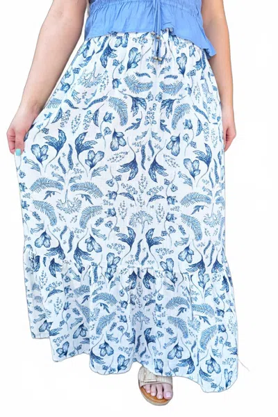 Elan Maxi Skirt In Blue Porcelain