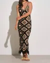Elan Crochet Maxi Dress In Multi
