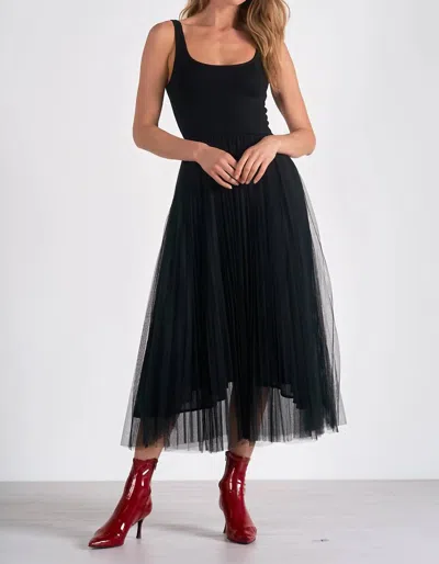 Elan Maxi Tank Tulle Dress In Black