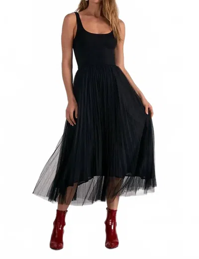 Elan Maxi Tank Tulle Skirt Dress In Black