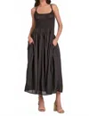 Elan Mie Midi Dress In Black In Black