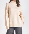 Elan Mie Mock Turtleneck Sweater In Ivory In Multi