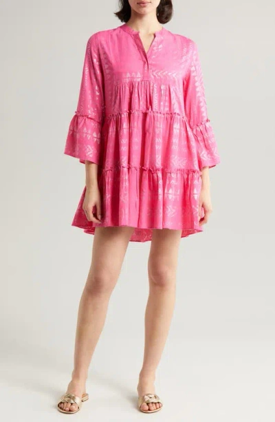 open lace back dress Elan Pink Off The Shoulder Mini Dress