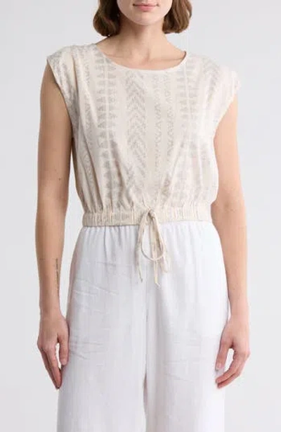 Elan Metallic Drawstring Hem Cover-up Tank