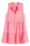 Elan Metallic Jacquard Cover-up Minidress In Pink/ Silver