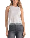 Elan Metallic Mesh Tank Top In Silver