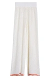 Elan Metallic Open Stitch Cover-up Pants In White