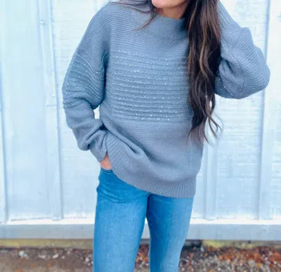 Elan Metallic Sweater In Grey