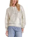 Elan Metallic Threaded Hoodie In White
