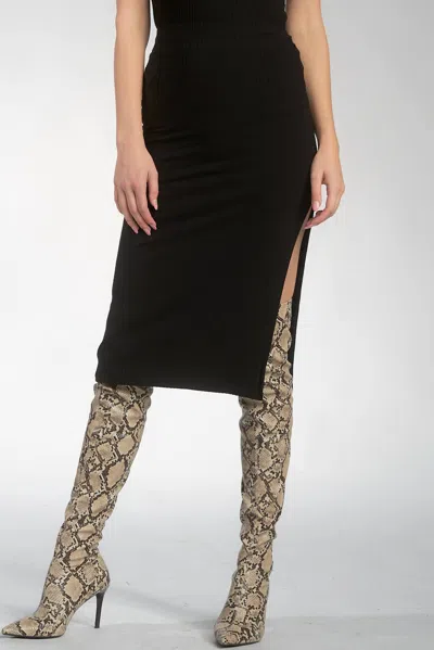 Elan Mid Straight Skirt In Black