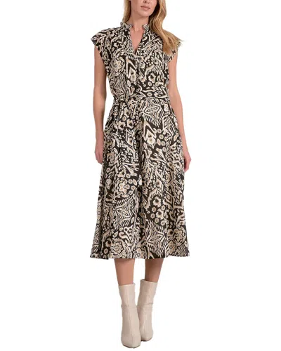 Elan Emma Printed Maxi Dress In Black Acorn In Multi