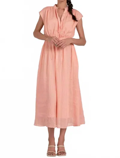 Elan Midi Dress Tie Waist In Pink