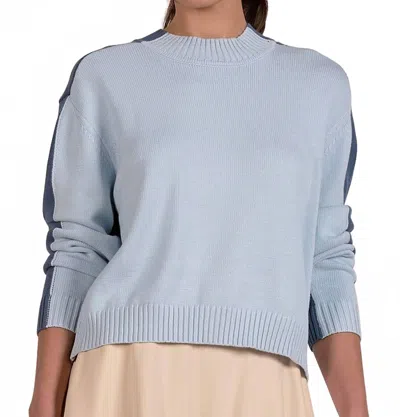 Elan Mila Colorblock Sweater In Light Teal In Blue