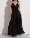 Elan Spaghetti Strap Maxi Swim Cover-up Dress In Black