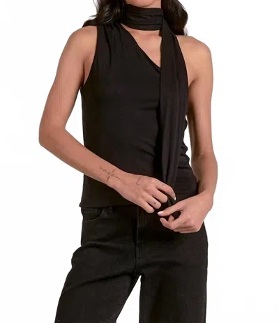 Elan Mina Scarf Top In Black
