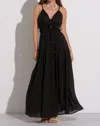 Elan Spaghetti Strap Maxi Swim Cover-up Dress In Black