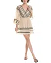 Elan Embroidered Cotton Cover-up Dress In Neutral