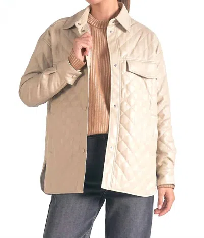 Elan Minka Quilted Jacket In Stone In White