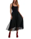 Elan Maxi Tank Tulle Dress In Black In Black