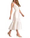 Elan Mixed Media Eyelet Ribbed Maxi Dress In White In Multi