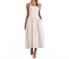 Elan Mixed Media Eyelet Ribbed Maxi Dress In White In Multi