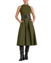 Elan Elsie Mixed Media Maxi Dress In Pine In Green