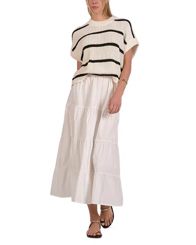 Elan Mixed Media Sweater Midi Dress In White