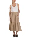 Elan Mixed Media Tank Maxi Dress In White