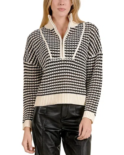 Elan Mock Neck Cropped Drop Shoulder Sweater In Multi