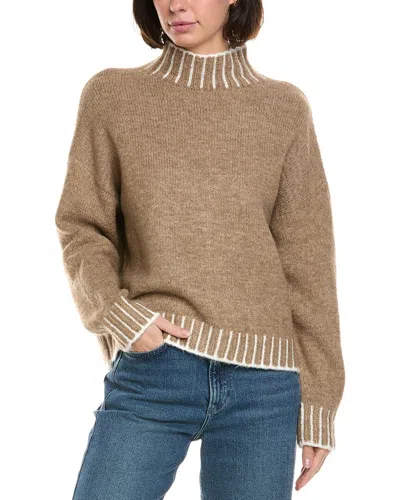 Elan Mock Neck Sweater In Brown
