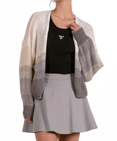 Elan Molene Ombre Cardigan In Grey Ombre In Neutral