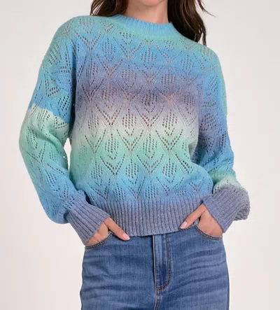 Elan Moody Monday Sweater In Green Blue