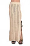Elan Open Stitch Side Slit Cover-up Maxi Skirt In Neutral