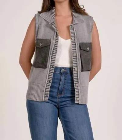 Elan Obsessed Vest In Grey Wash In Gray