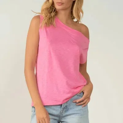 Elan Off Shoulder Sleeves Top In Fuchsia In Pink