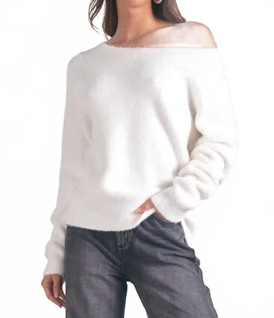 Elan Off Shoulder Sweater In White