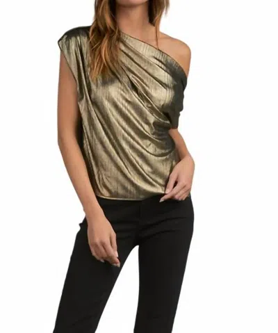 Elan Off Shoulder Top In Gold