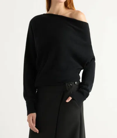 Elan Off The Shoulder Long Sleeve Sweater In Black