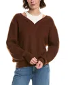 Elan Off-the-shoulder Wool-blend Sweater In Brown