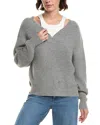 Elan Off-the-shoulder Wool-blend Sweater In Gray