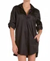 Elan Olivia Shirt Dress In Black In Brown