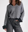Elan Olivia Sweater In Grey