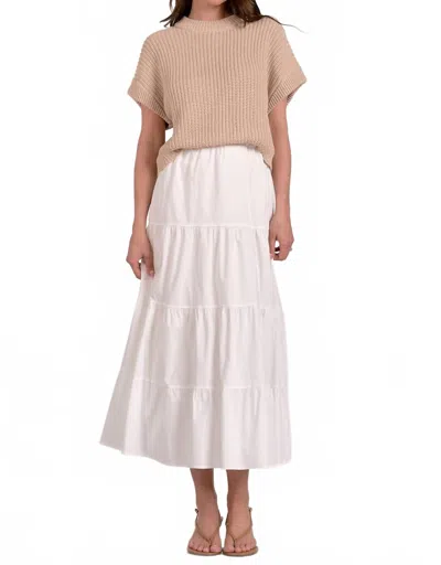 Elan Opal Sweater Dress In White Beige Combo