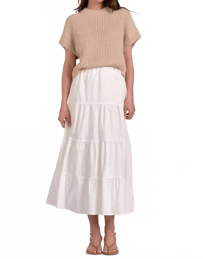 Elan Opal Sweater Dress In White/beige Combo In Neutral