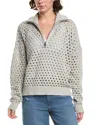 Elan Open Knit Cardigan In Gray