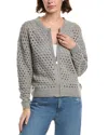 Elan Open Knit Cardigan In Gray