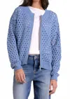 Elan Open Knit Cardigan In Blue In Blue