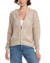 Elan Candice Zip Cardigan Sweater In Stone In Nude