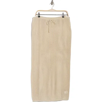 Elan Open Knit Cover-up Maxi Skirt In Natural