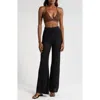 Elan Crochet Wide Leg Cover-up Pants In Black